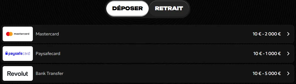 Méthodes de dépôt du Spinsy Casino pour paiements rapides et sécurisés