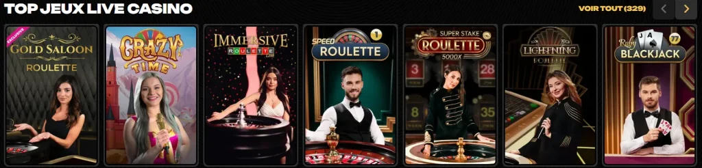 Casino en direct du Spinsy Casino avec croupiers réels